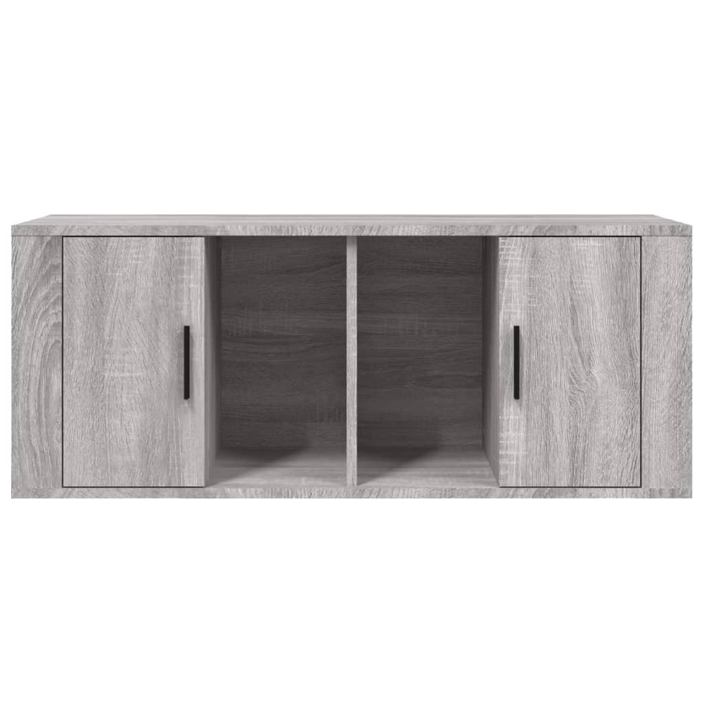 Tv-meubel 100x35x40 cm bewerkt hout grijs sonoma eikenkleurig