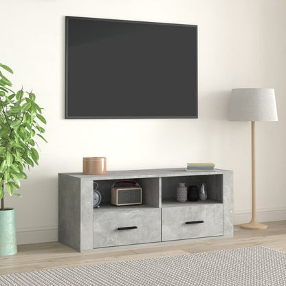 Tv-meubel 100x35x40 cm bewerkt hout betongrijs