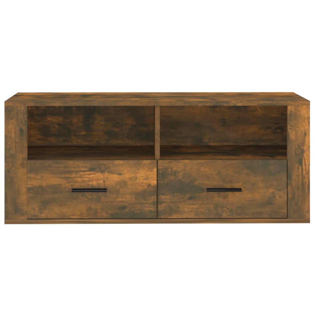 Tv-meubel 100x35x40 cm bewerkt hout gerookt eikenkleurig