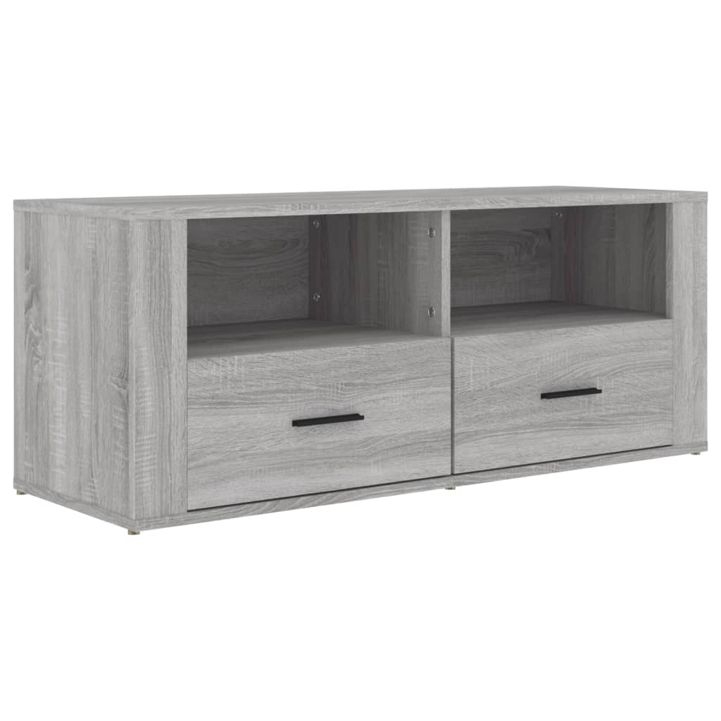 Tv-meubel 100x35x40 cm bewerkt hout grijs sonoma eikenkleurig