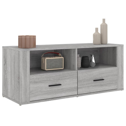 Tv-meubel 100x35x40 cm bewerkt hout grijs sonoma eikenkleurig