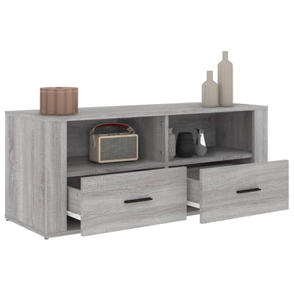 Tv-meubel 100x35x40 cm bewerkt hout grijs sonoma eikenkleurig