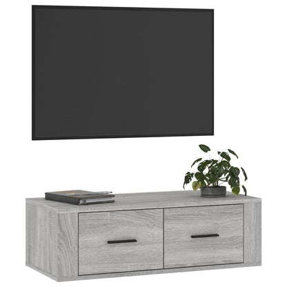 Tv-hangmeubel 80x36x25 cm bewerkt hout grijs sonoma eikenkleur