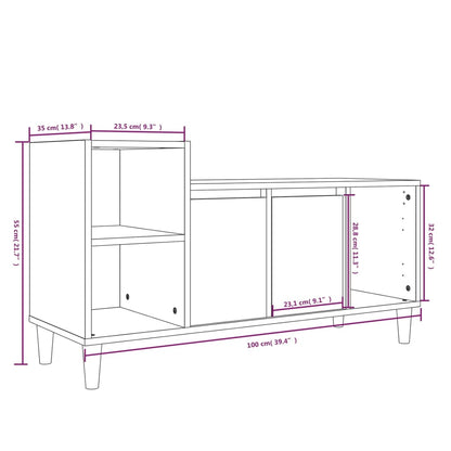 Tv-meubel 100x35x55 cm bewerkt hout wit