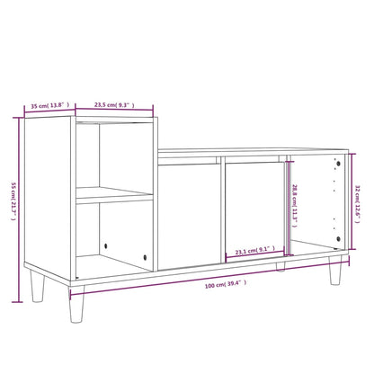 Tv-meubel 100x35x55 cm bewerkt hout gerookt eikenkleurig