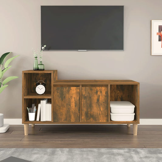 Tv-meubel 100x35x55 cm bewerkt hout gerookt eikenkleurig