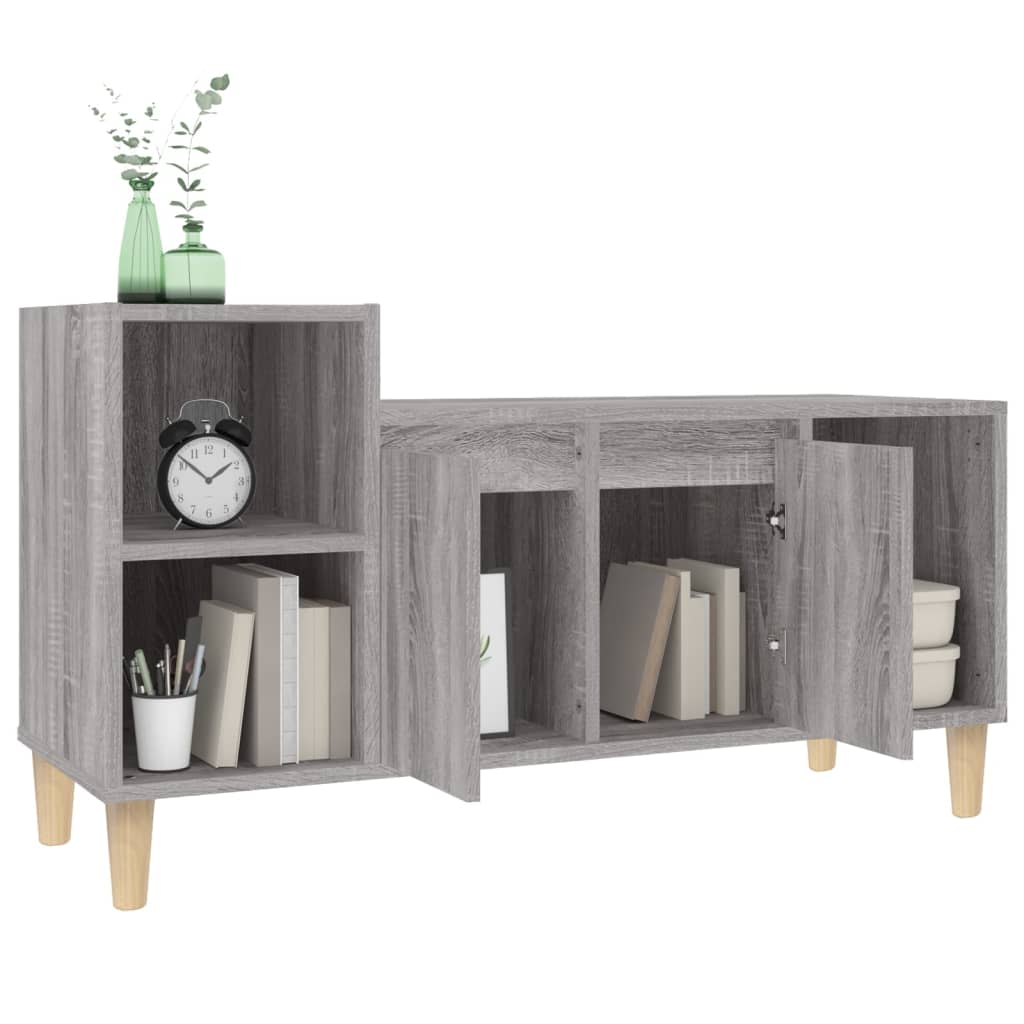 Tv-meubel 100x35x55 cm bewerkt hout grijs sonoma eikenkleurig