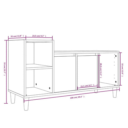 Tv-meubel 100x35x55 cm bewerkt hout bruin eikenkleur