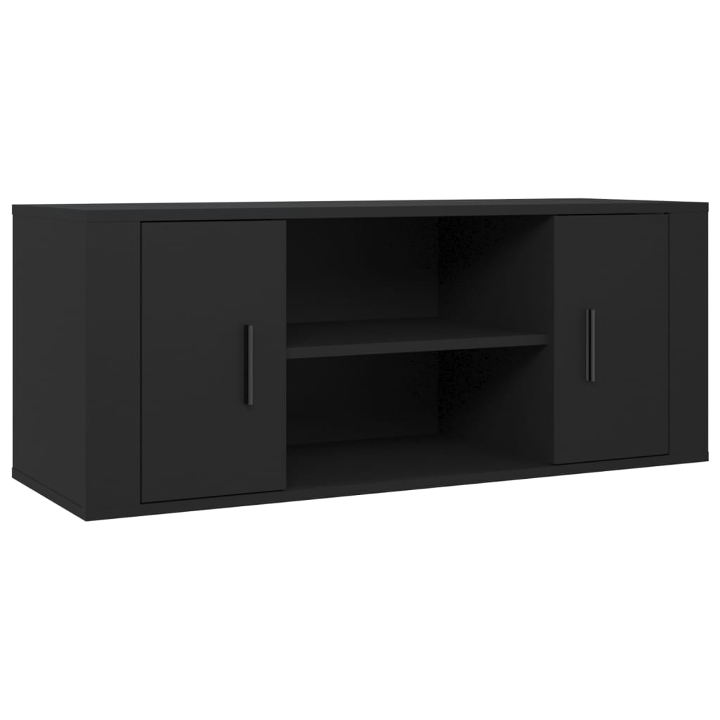 Tv-meubel 100x35x40 cm bewerkt hout zwart