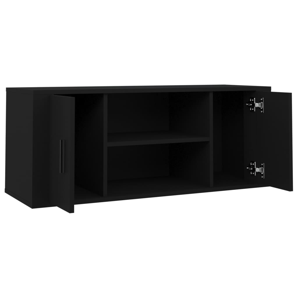 Tv-meubel 100x35x40 cm bewerkt hout zwart