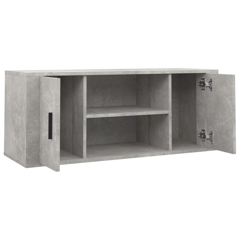 Tv-meubel 100x35x40 cm bewerkt hout betongrijs