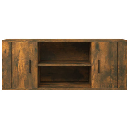 Tv-meubel 100x35x40 cm bewerkt hout gerookt eikenkleurig