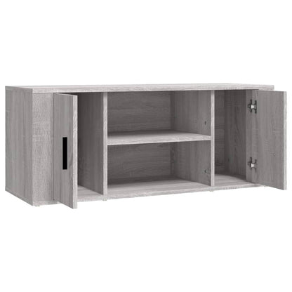 Tv-meubel 100x35x40 cm bewerkt hout grijs sonoma eikenkleurig