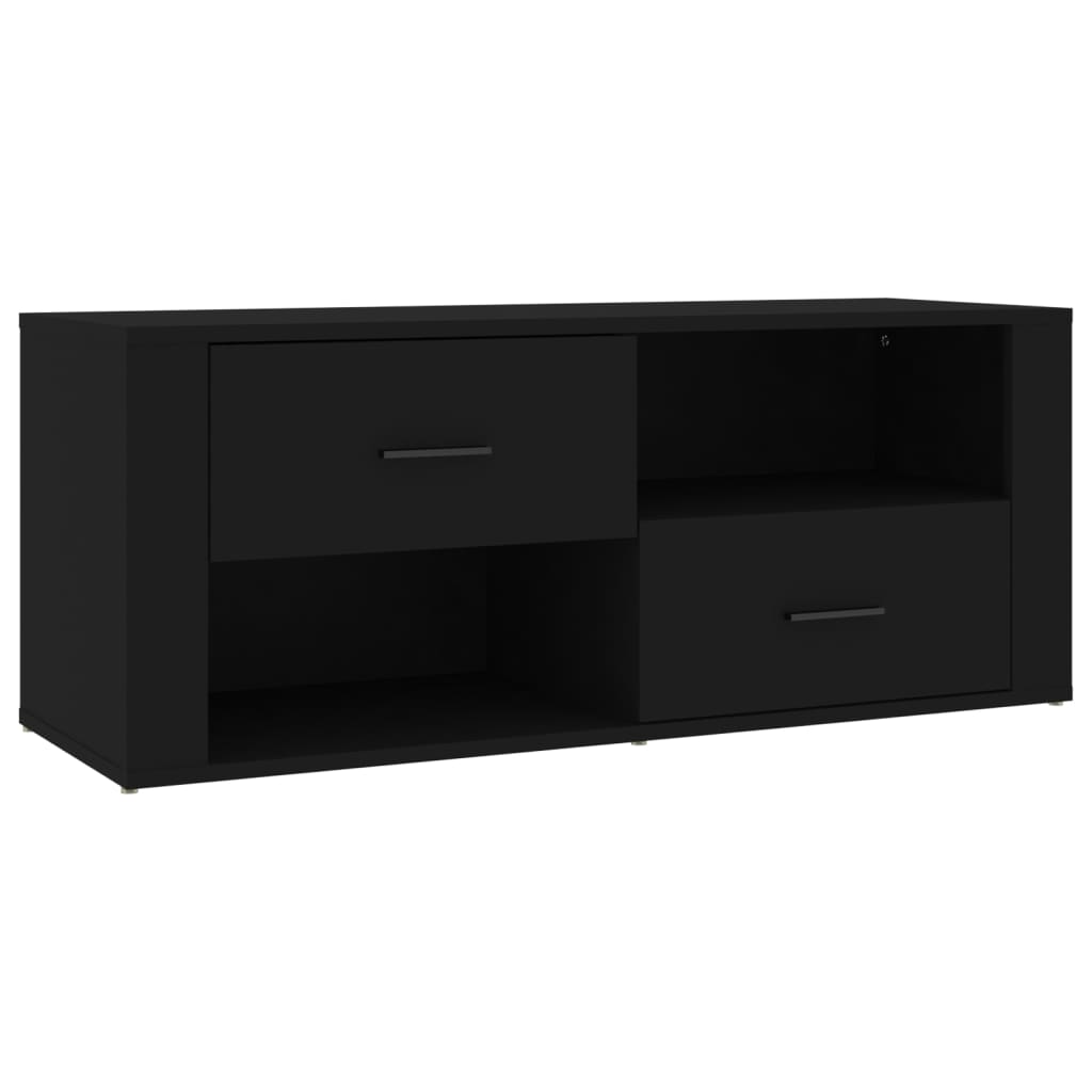 Tv-meubel 100x35x40 cm bewerkt hout zwart