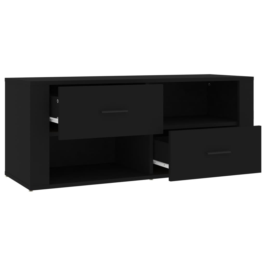 Tv-meubel 100x35x40 cm bewerkt hout zwart