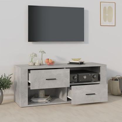 Tv-meubel 100x35x40 cm bewerkt hout betongrijs