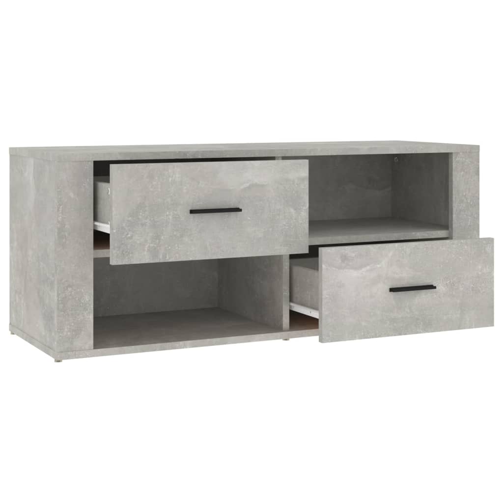 Tv-meubel 100x35x40 cm bewerkt hout betongrijs