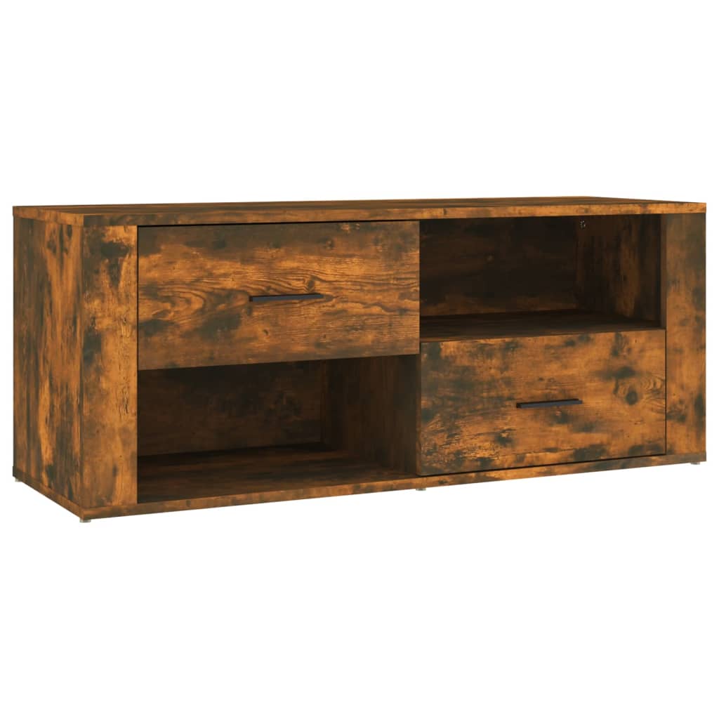 Tv-meubel 100x35x40 cm bewerkt hout gerookt eikenkleurig