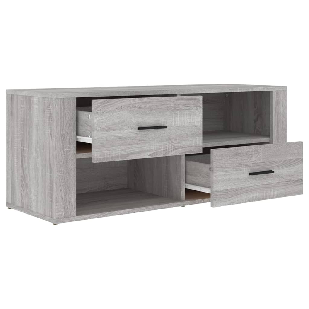 Tv-meubel 100x35x40 cm bewerkt hout grijs sonoma eikenkleurig