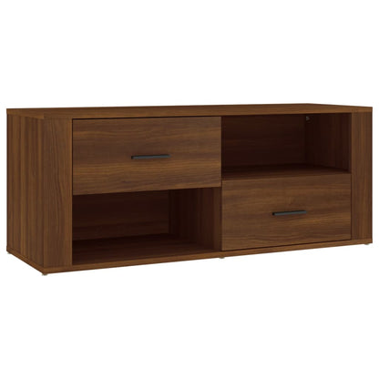 Tv-meubel 100x35x40 cm bewerkt hout bruin eikenkleur