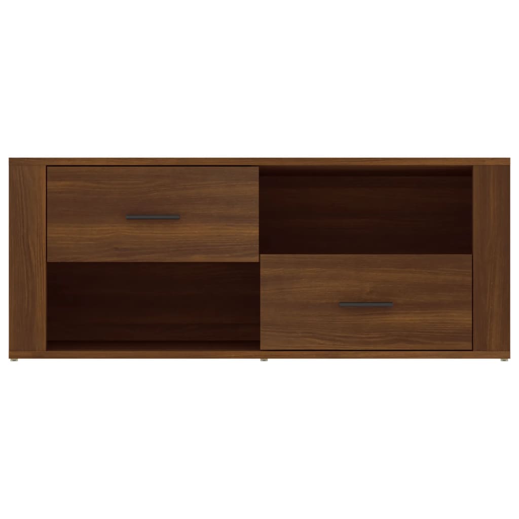 Tv-meubel 100x35x40 cm bewerkt hout bruin eikenkleur