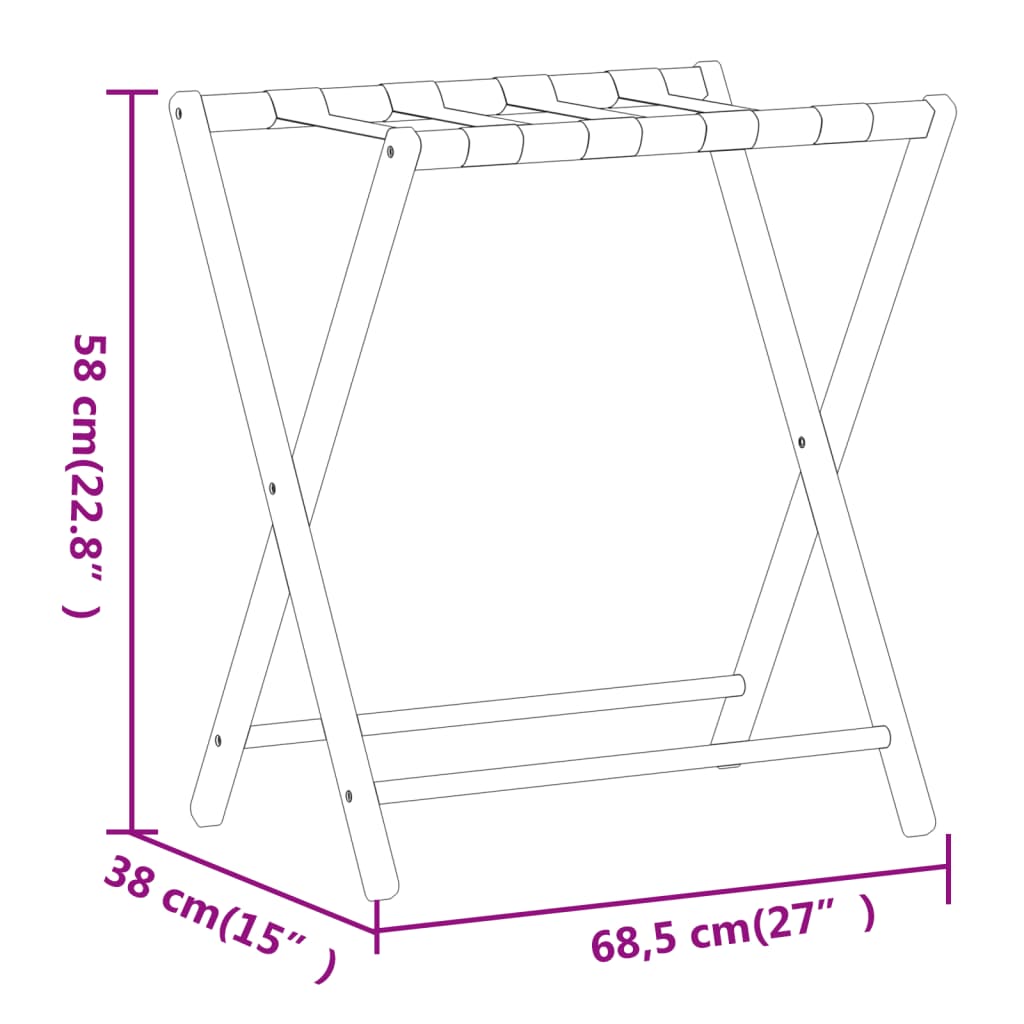 Bagagerek 68,5x38x58 cm bamboe