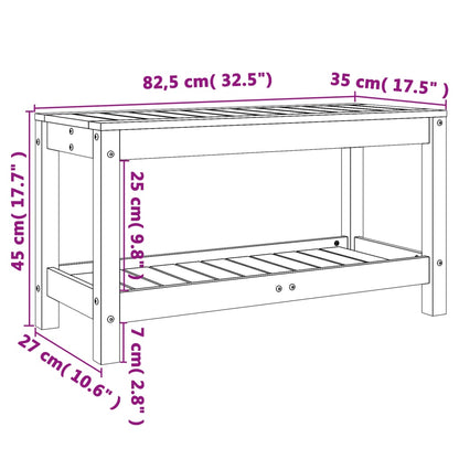 Tuinbank 82,5x35x45 cm massief grenenhout wit