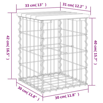 Tuinbank schanskorfontwerp 33x31x42 cm massief grenenhout