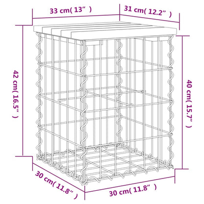 Tuinbank schanskorfontwerp 33x31x42 cm massief douglashout