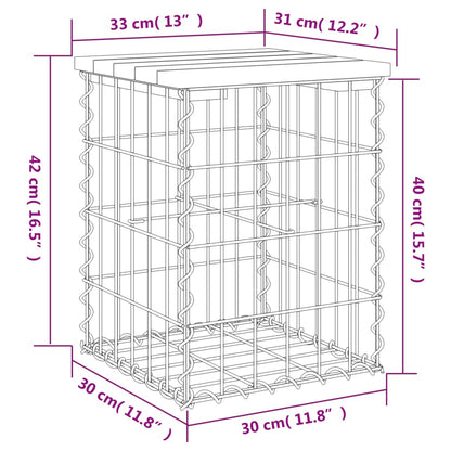 Tuinbank schanskorfontwerp 33x31x42 cm geïmpregneerd grenenhout