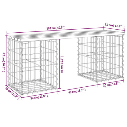 Tuinbank schanskorfontwerp 103x31x42 cm massief douglashout