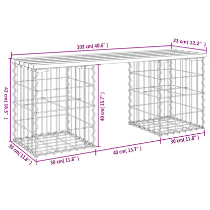 Tuinbank schanskorfontwerp 103x31x42 cm geïmpregneerd hout