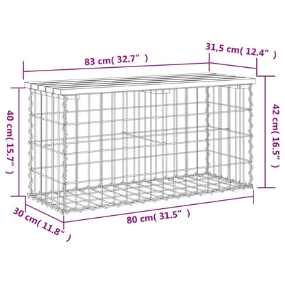 Tuinbank schanskorfontwerp 83x31,5x42 cm massief douglashout