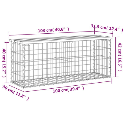 Tuinbank schanskorfontwerp 103x31,5x42 cm massief grenenhout