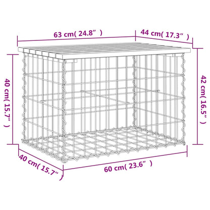 Tuinbank schanskorfontwerp 63x44x42 cm massief grenenhout