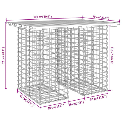 Tuinbank Schanskorfontwerp 100x70x72 cm massief grenenhout