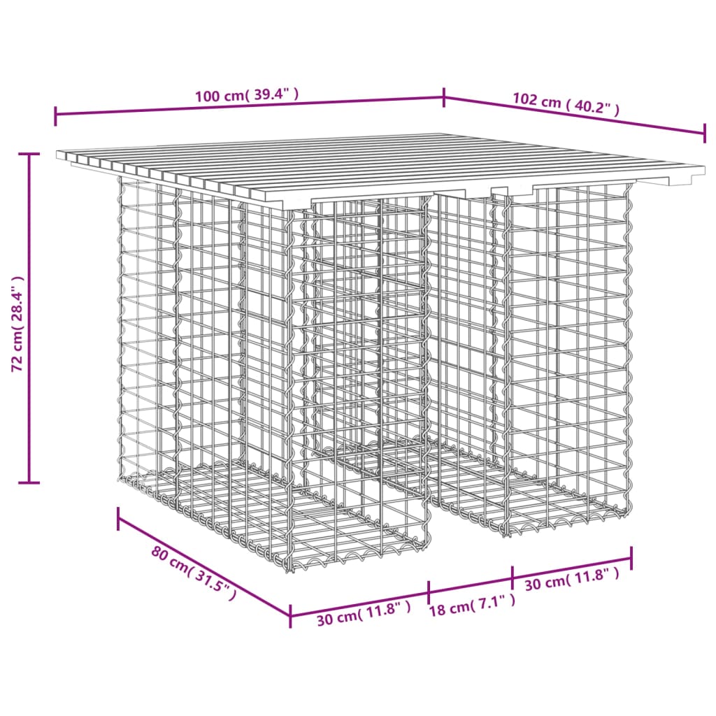 Tuinbank schanskorfontwerp 100x102x72 cm massief grenenhout