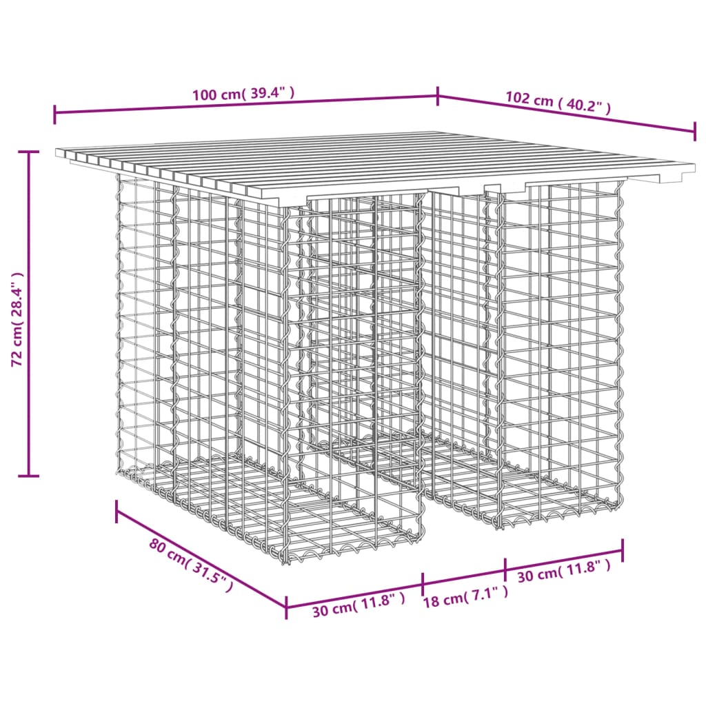 Tuinbank schanskorfontwerp 100x102x72 cm massief douglashout