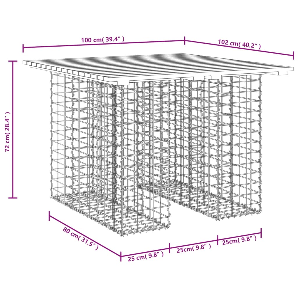 Tuinbank schanskorfontwerp 100x102x72 cm massief grenenhout