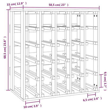 Wijnrek 58,5x33x60,5 cm massief grenenhout