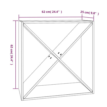 Wijnkast 62x25x62 cm massief grenenhout