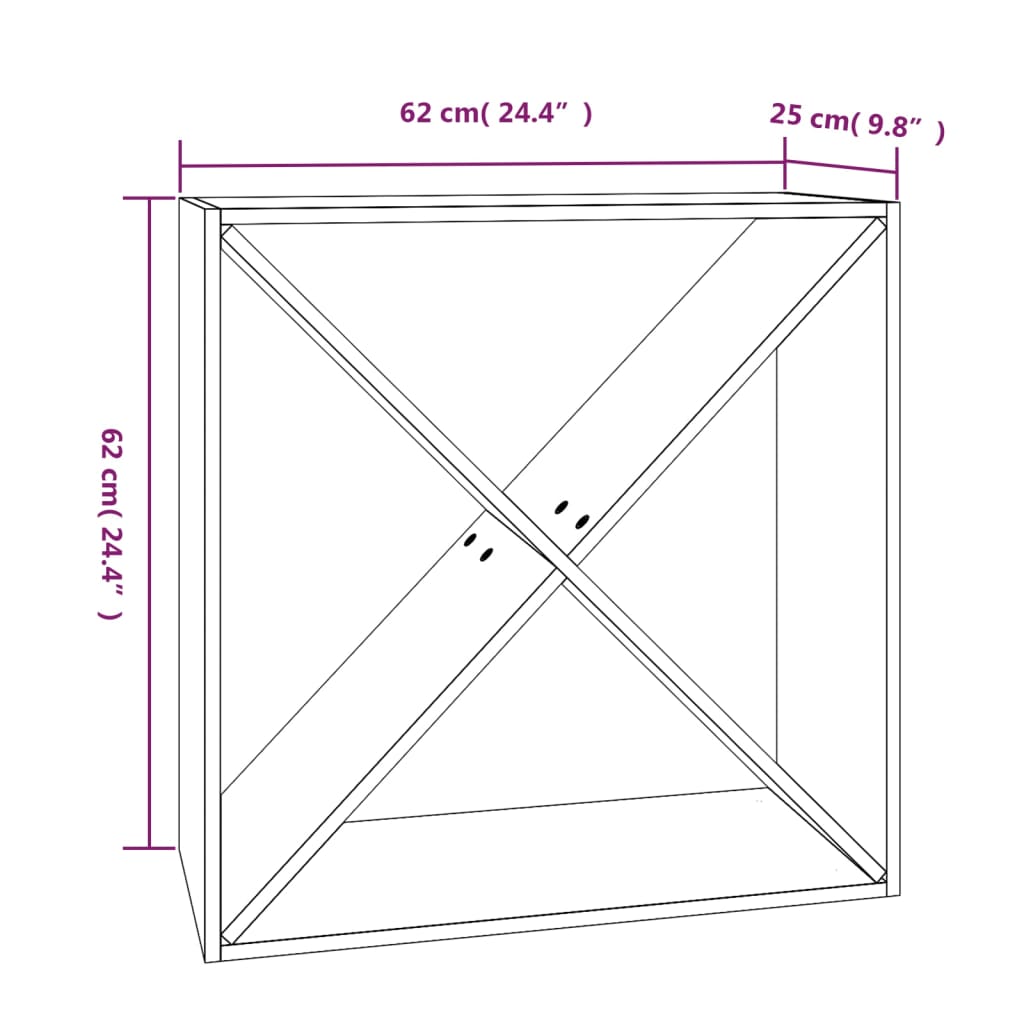 Wijnkast 62x25x62 cm massief grenenhout honingbruin