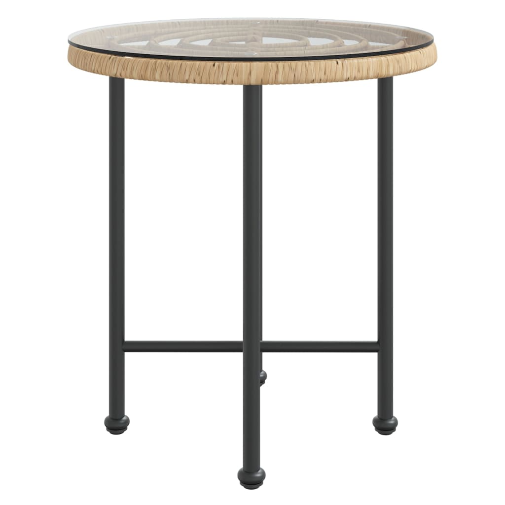 Eettafel Ø50 cm  gehard glas en staal