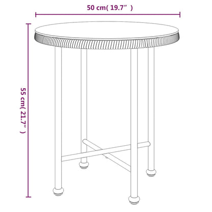 Eettafel Ø50 cm  gehard glas en staal