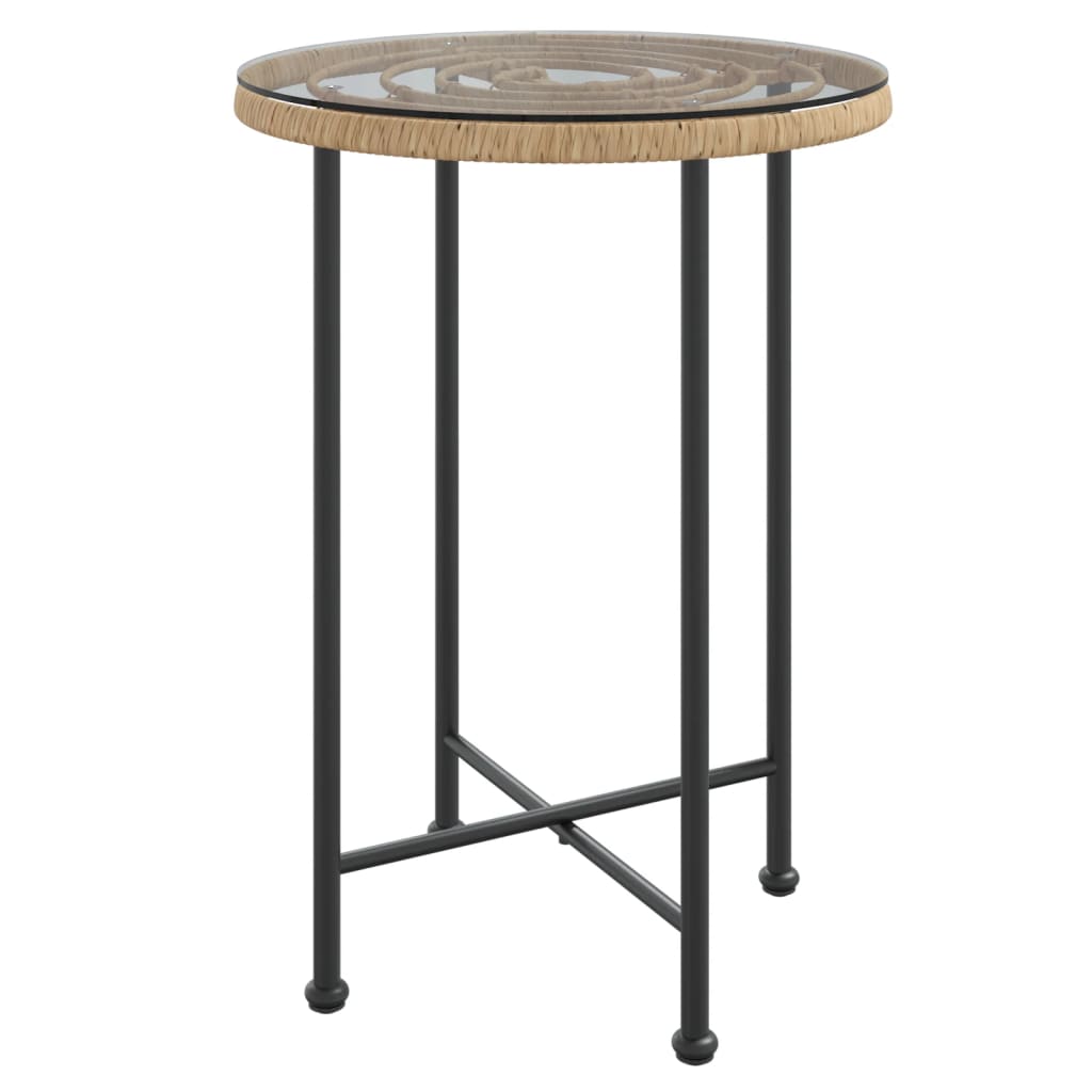 Eettafel Ø55 cm gehard glas en staal