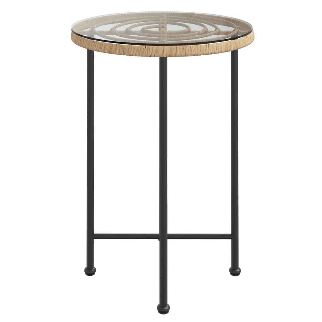 Eettafel Ø55 cm gehard glas en staal