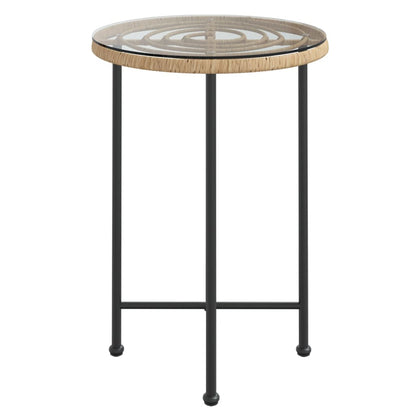 Eettafel Ø55 cm gehard glas en staal