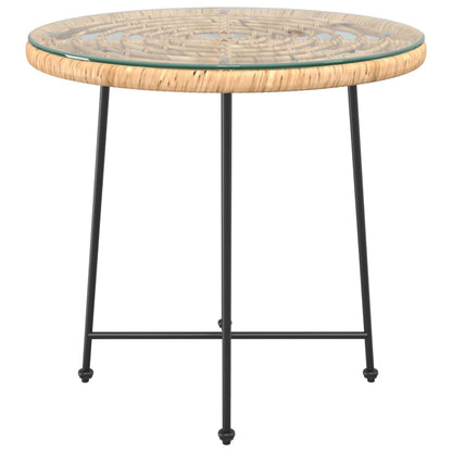 Eettafel Ø80 cm gehard glas en staal