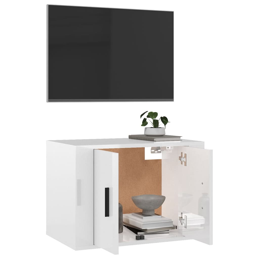 Tv-wandmeubel 57x34,5x40 cm hoogglans wit