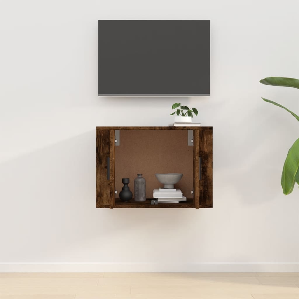 Tv-wandmeubel 57x34,5x40 cm gerookt eikenkleurig